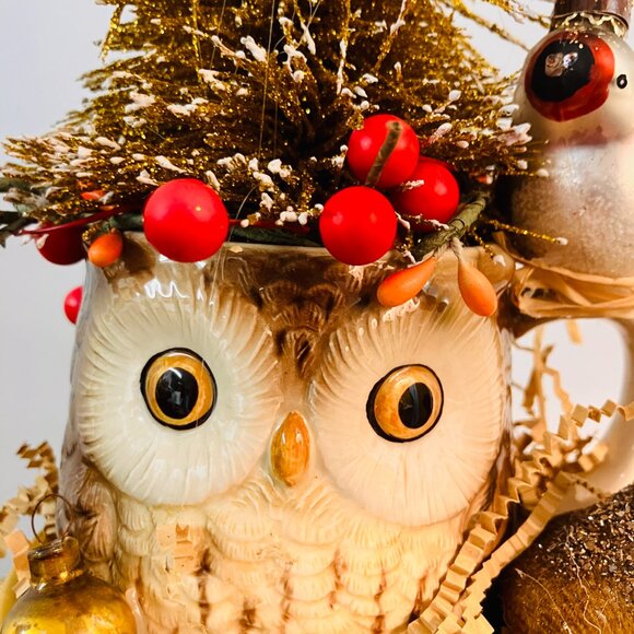 Vintage Owl Holiday Decor Tabletop, Mantle Decor - Picture 6 of 8